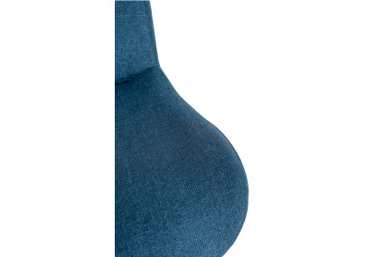 Tabouret de bar Solon blanc tissu bleu