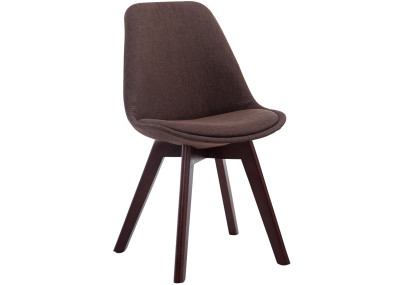 Chaise visiteur Borneo V2 en tissu noyer marron
