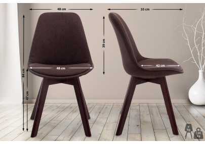 Chaise visiteur Borneo V2 en tissu noyer marron