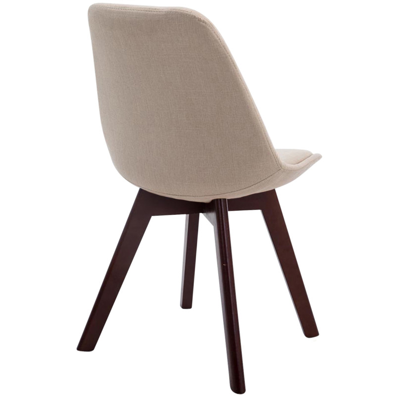 Chaise visiteur Borneo V2 noyer tissu crème