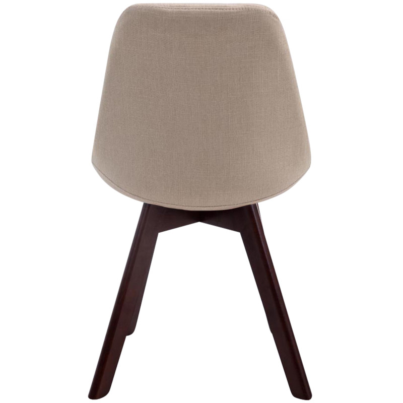 Chaise visiteur Borneo V2 noyer tissu crème