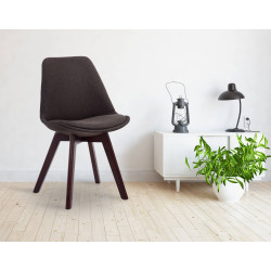 Chaise visiteur Borneo V2 en tissu noyer gris foncé