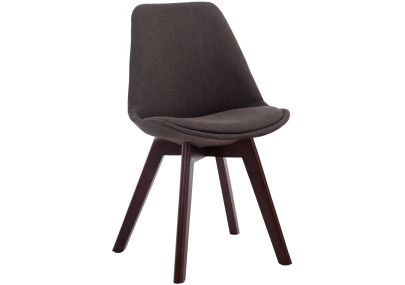 Chaise visiteur Borneo V2 en tissu noyer gris foncé