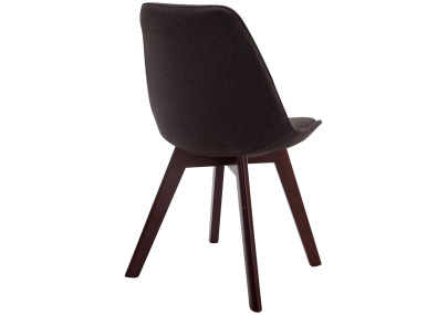 Chaise visiteur Borneo V2 en tissu noyer gris foncé