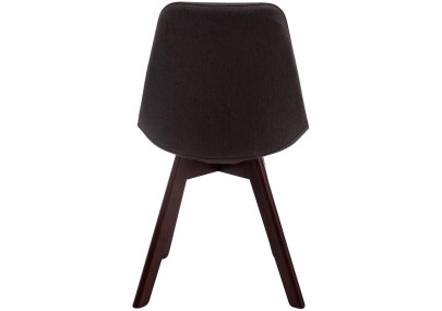 Chaise visiteur Borneo V2 en tissu noyer gris foncé