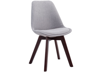 Chaise visiteur Borneo V2 en tissu noyer gris