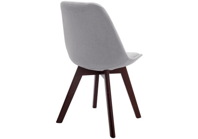 Chaise visiteur Borneo V2 en tissu noyer gris