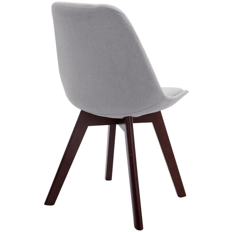 Chaise visiteur Borneo V2 en tissu noyer gris