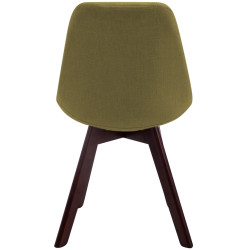 Chaise visiteur Borneo V2 en tissu noyer vert