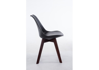Chaise visiteur Borneo V2 en similicuir noyer noir