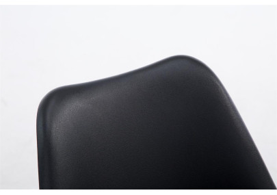 Chaise visiteur Borneo V2 en similicuir noyer noir