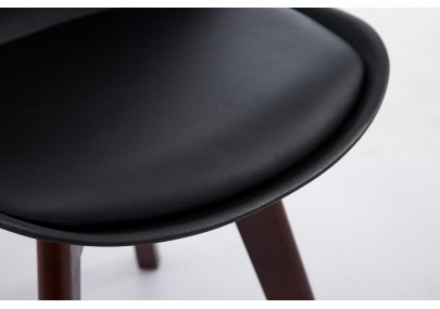 Chaise visiteur Borneo V2 en similicuir noyer noir