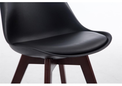 Chaise visiteur Borneo V2 en similicuir noyer noir