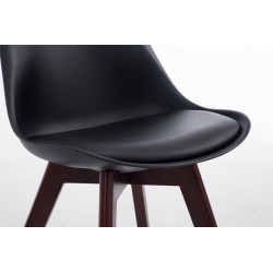 Chaise visiteur Borneo V2 en similicuir noyer noir