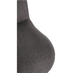 Tabouret de bar Solon, tissu blanc, gris foncé