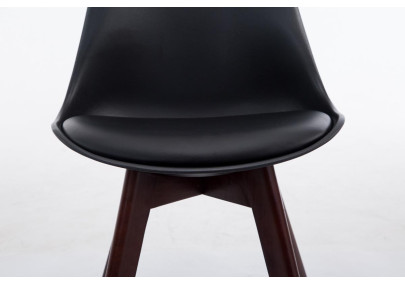 Chaise visiteur Borneo V2 en similicuir noyer noir