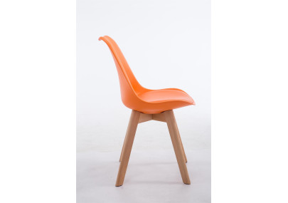 Chaise visiteur Borneo V2 Natura en cuir artificiel orange