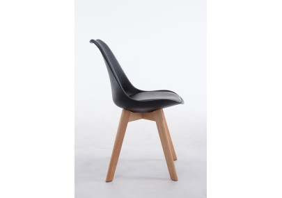 Chaise visiteur Borneo V2 Natura en similicuir noir