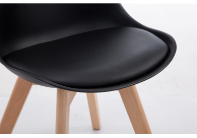 Chaise visiteur Borneo V2 Natura en similicuir noir