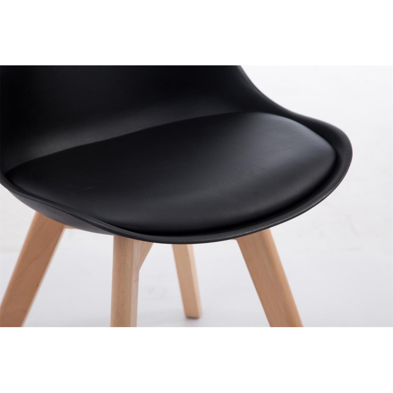 Chaise visiteur Borneo V2 Natura en similicuir noir