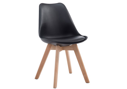 Chaise visiteur Borneo V2 Natura en similicuir noir