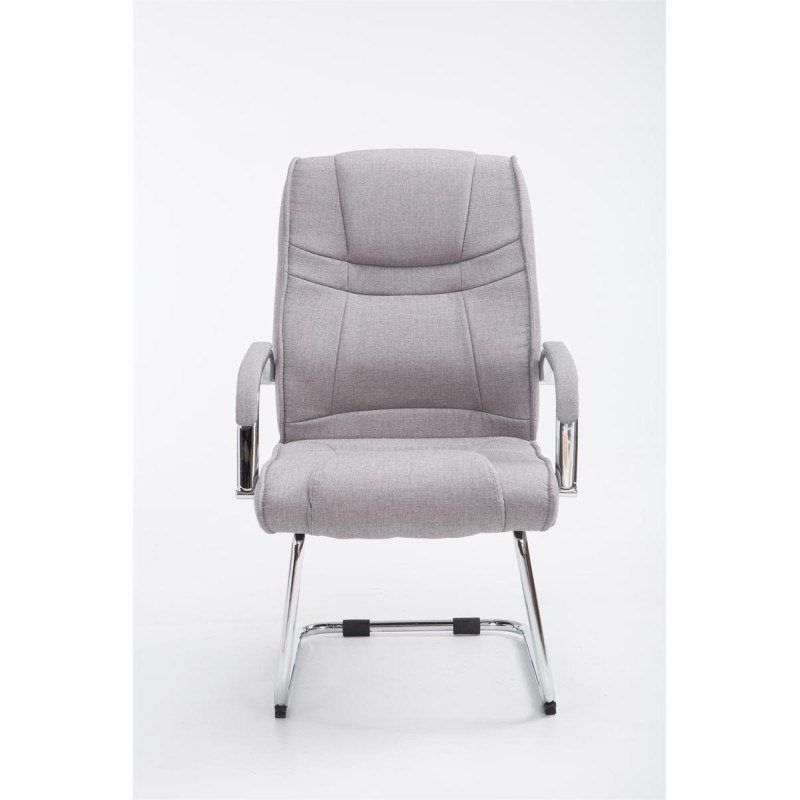 Chaise visiteur Attila en tissu gris