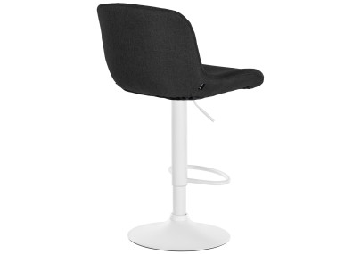 Tabouret de bar Solon blanc tissu noir