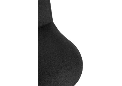 Tabouret de bar Solon, tissu blanc, noir