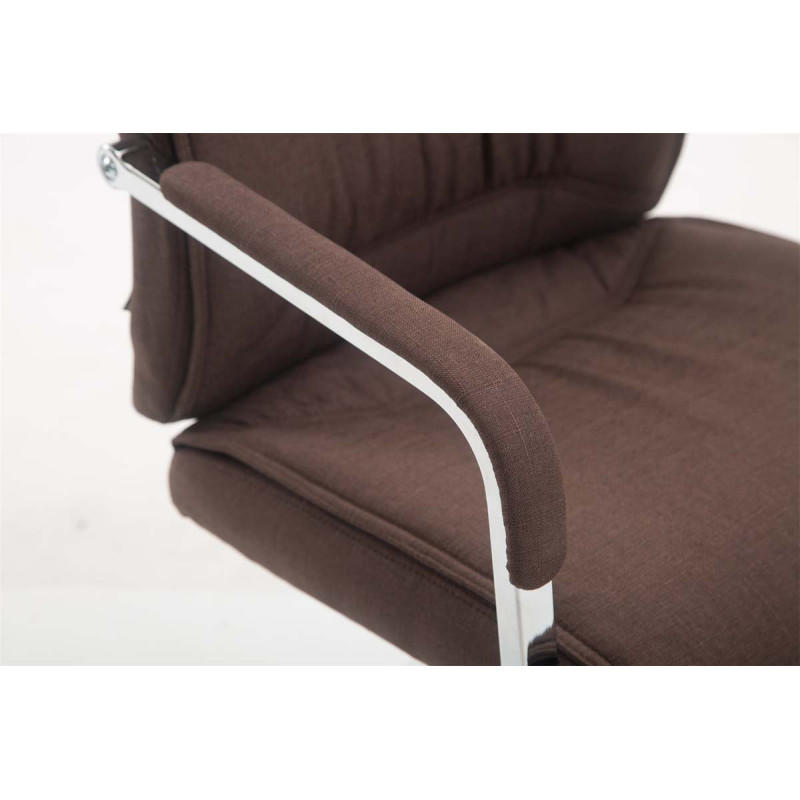 Chaise visiteur XL Anubis en tissu marron