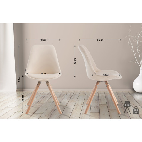 Chaise visiteur Laval Natura Ronde crème