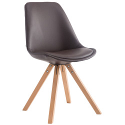 Chaise visiteur Laval Natura Square marron