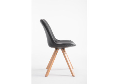 Chaise visiteur Laval Natura Square noire