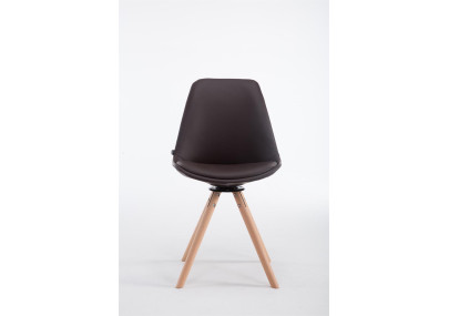 Chaise visiteur Calais Rotative Natura Ronde marron