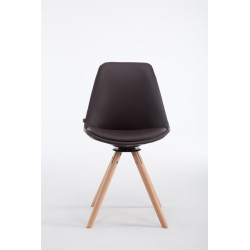 Chaise visiteur Calais Rotative Natura Ronde marron