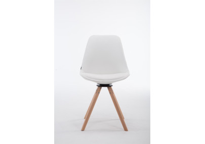 Chaise visiteur Calais Rotative Natura Ronde blanche
