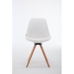 Sedia da visita Calais girevole Natura rotonda bianca