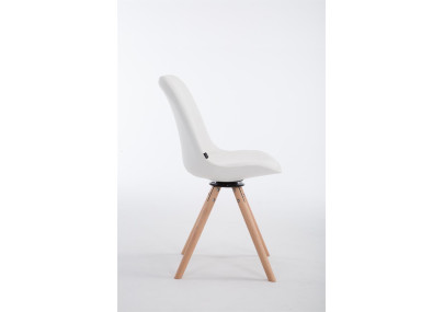 Chaise visiteur Calais Rotative Natura Ronde blanche