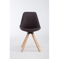 Sedia visitatore Calais girevole Natura Square marrone