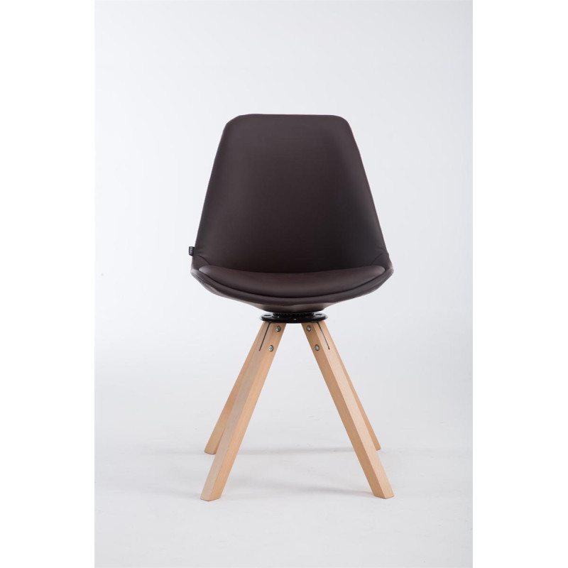 Sedia visitatore Calais girevole Natura Square marrone