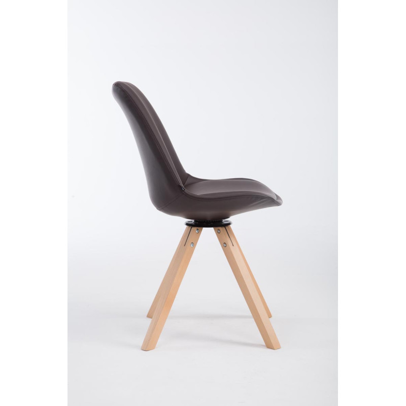 Sedia visitatore Calais girevole Natura Square marrone