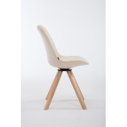 Silla de visita Calais giratoria Natura Square crema