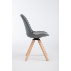 Sedia visitatore Calais girevole Natura Square grigia