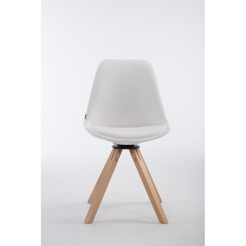 Chaise visiteur Calais pivotante Natura Square blanche