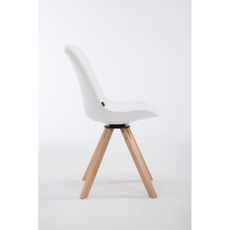 Chaise visiteur Calais pivotante Natura Square blanche