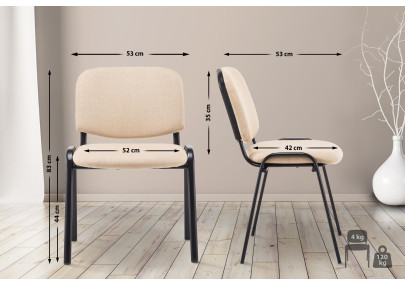 Chaise visiteur Ken V2 tissu crème
