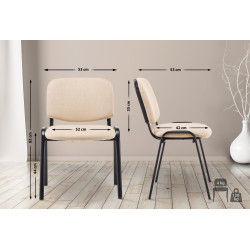 Silla de visita Ken V2 tela crema