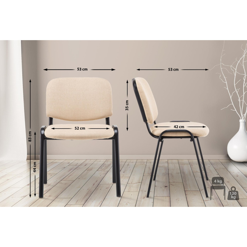 Silla de visita Ken V2 tela crema