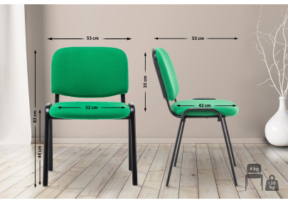 Chaise visiteur Ken V2 en tissu vert