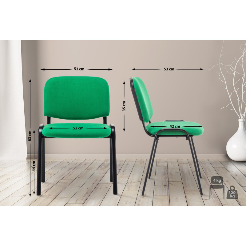 Sedia da visita Ken V2 in tessuto verde