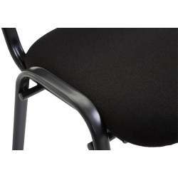 Chaise visiteur Ken V2 en tissu noir